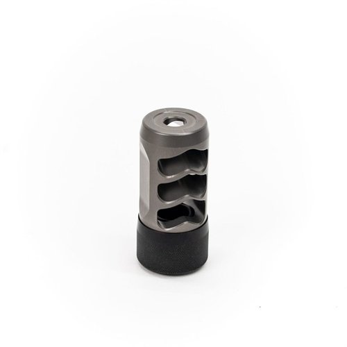 The HELLFIRE TI Muzzle Brake features lightweight Grade 5 Titanium, enhanced braking surface, and a patented mount system for superior performance and versatility.