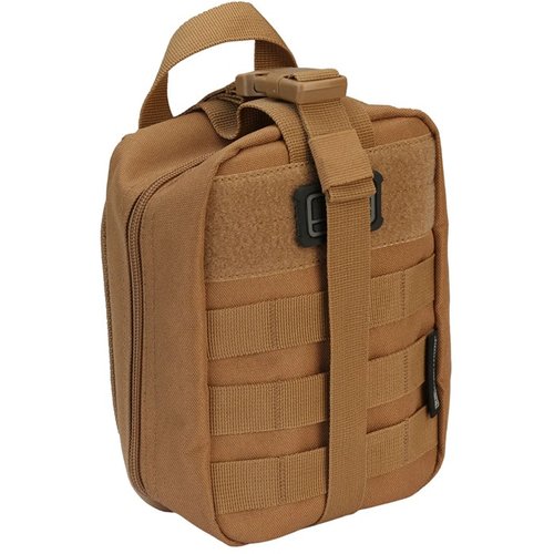 Stay prepared with the durable Evolution Tactical First Aid Pouch, featuring rugged polyester, MOLLE compatibility, and organized interior storage for essential supplies.