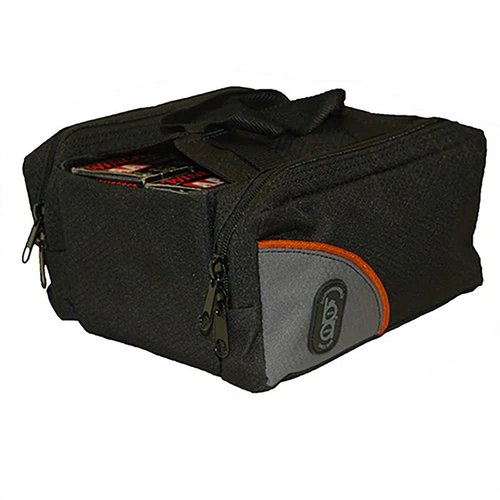 The Bob Allen Team Series Four-Box Shell Carrier features durable ripstop nylon, holds four boxes of shells, has zippered pockets, and folds flat for easy storage.