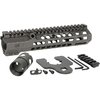 The MIDWEST INDUSTRIES Combat Rail HD M-LOK Handguard offers maximum rigidity, minimal impact shift, and robust construction for extreme use, ensuring stability and strength.