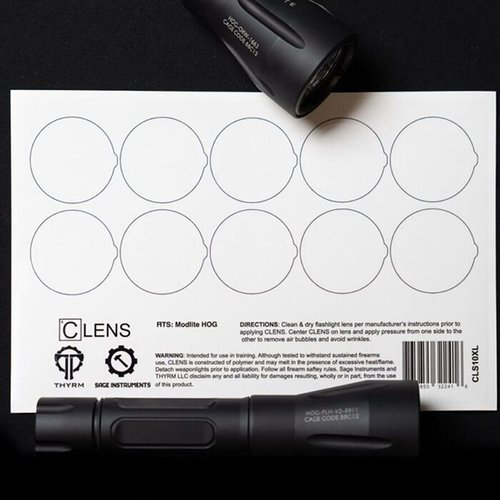 Protect your flashlight and weapon light lenses with CLENS Protectors; easy to apply, remove, and clean, ensuring optimal brightness during shooting sessions.