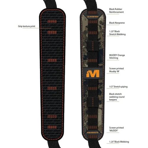 The SUMMIT RIDGE Flexible Comfort Sling offers lightweight support, Anti-slip Gripper, adjustable length, and shell holders for a comfortable hunting experience.