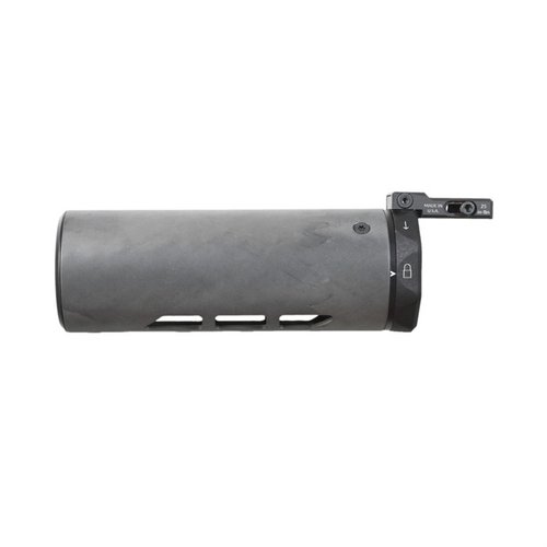 The U-RAC XL Suppressor Shield offers superior heat reduction, protects users from burns, and is lightweight, compatible with AR-15/AR-10 Picatinny rails.