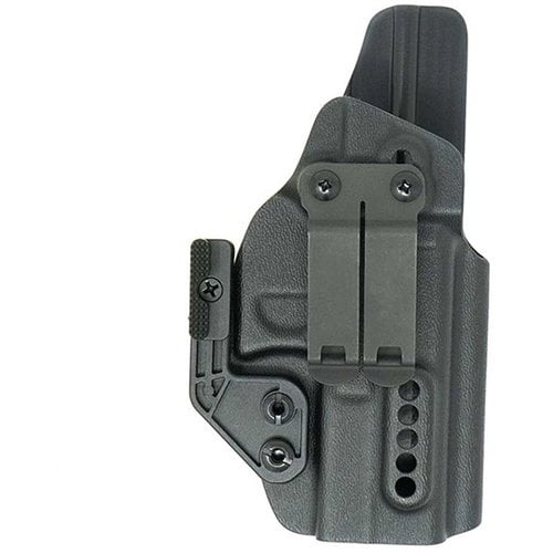 The GBRS Group X PRIORITY 1 IWB Holster for SIG P320 features adjustable retention, a discreet clip, and an optics cut for optimal concealed carry.