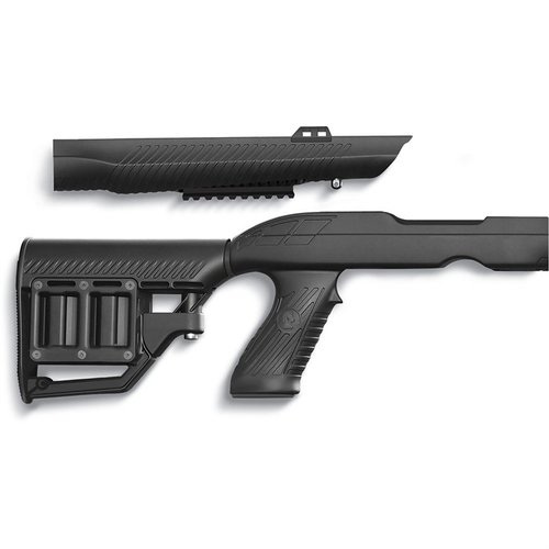 The Tac-Hammer RM4 Takedown Stock offers a compact design, adjustable butt-stock, Stowaway™ rail, and ambidextrous magazine storage for Ruger 10/22.