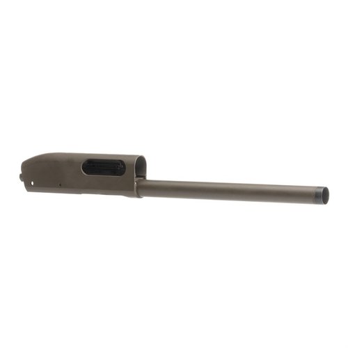 Upgrade your Remington 870 with this rugged 12 Gauge Stripped Receiver featuring a durable Patriot Brown finish and integrated magazine tube for reliable performance.