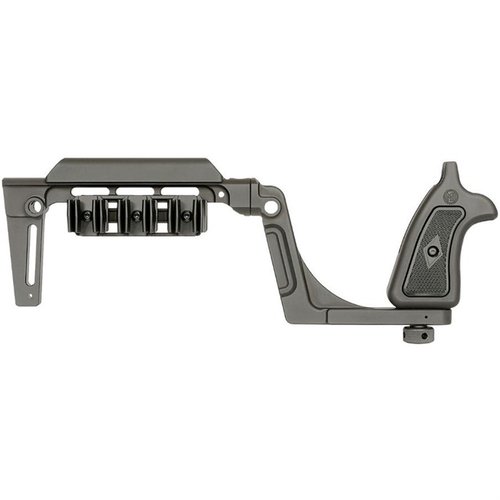 Enhance your Smith & Wesson X-Frame revolver with the Bounty Hunter Brace, offering stability, comfort, and easy takedown for improved shooting experience.
