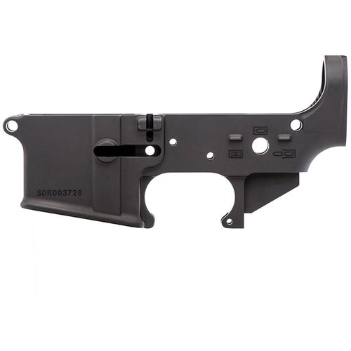 The SPIKE’S TACTICAL Stripped Lower Receiver II features a 7075 T6 forged design, no logo, and is RDIAS compatible, perfect for custom builds or storage.