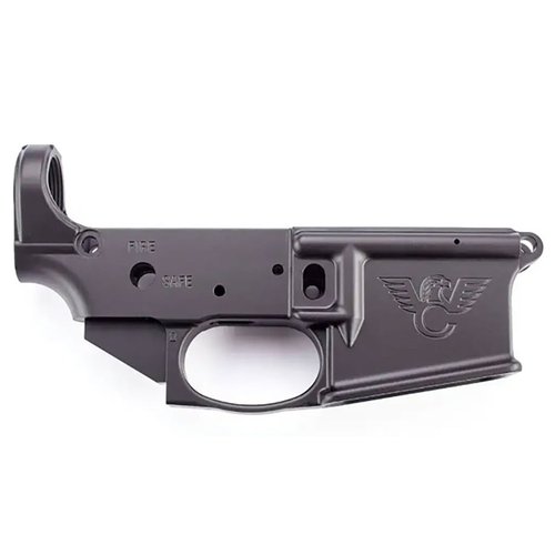 The Wilson Combat AR-15 lower receiver features a closed trigger guard, durable 7075-T6 aluminum, and a Mil-Spec anodized finish for a reliable build.