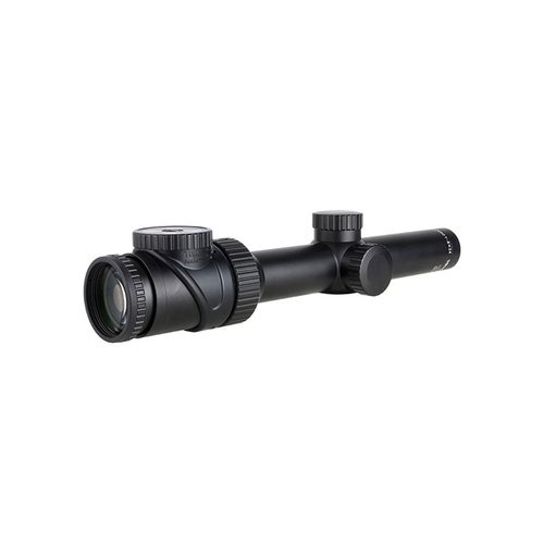 Experience true 1x to 8x magnification with the Trijicon AccuPoint 1-8x24 SFP Rifle Scope, featuring battery-free illumination, rugged durability, and quick adjustments.