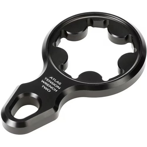 The Atlas Tension Wrench Pattern-2 offers precise pan and cant tension control, durable aluminum construction, and a compact design for mid-generation BT-10/BT-46 bipods.