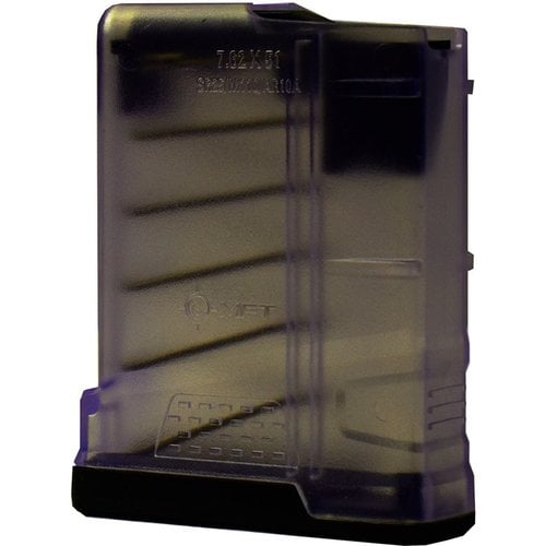 The MISSION FIRST TACTICAL EXD 7.62x51 NATO Magazine offers enhanced durability, tool-less disassembly, and a clear body for easy ammo checks, perfect for AR10A/SR25/M110 rifles.