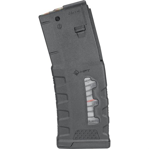 The EXD 5.56 NATO magazine offers enhanced durability, anti-glare windows for round visibility, and tool-less disassembly, ideal for AR-15/M4 platforms.