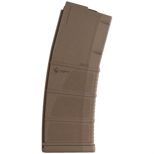 The MISSION FIRST TACTICAL 30RD 5.56 NATO magazine features enhanced durability, reliable feeding, quick disassembly, and a flared floor plate for easy handling.