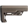 The MFT Battlelink Extreme Duty Minimalist Stock offers robust durability for larger calibers, enhanced cheek weld, and quick detach sling points for rapid deployment.