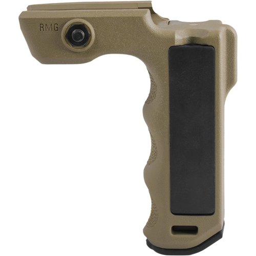 Enhance control and accuracy with the REACT Magwell Grip for AR-15/M16/M4/HK416, featuring textured grip, watertight storage, and dual pressure pad wells.