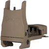 The MISSION FIRST TACTICAL Flip Up Front Sight features full elevation adjustment, a protective shroud, and a low-profile design, perfect for Picatinny rails.