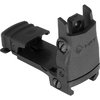 The MISSION FIRST TACTICAL Flip Up Rear Sight features a low-profile design, shroud protection, and dual peep apertures for perfect co-witness on a Picatinny rail.