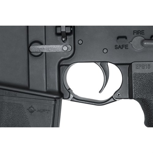 Upgrade your AR-15 with the MISSION FIRST TACTICAL E-VOLV Enhanced Trigger Guard, offering full trigger access, even with gloves, and easy installation.