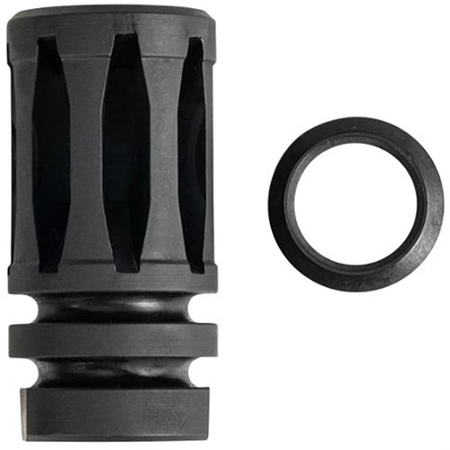 Enhance your 5.56 NATO rifle with the ONE HORSE A2 Flash Hider, designed to reduce muzzle flash and improve visibility in low-light conditions.