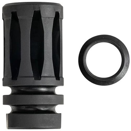Enhance your .30 caliber rifle with the ONE HORSE A2 Flash Hider, featuring Mil-Spec durability, effective flash suppression, and easy installation with a crush washer.