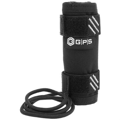 The G.P.S. Tactical Suppressor Cover reduces visual mirage from heat, made from durable 1000D Nylon with heat resistant fiberglass lining and a tether line for stability.