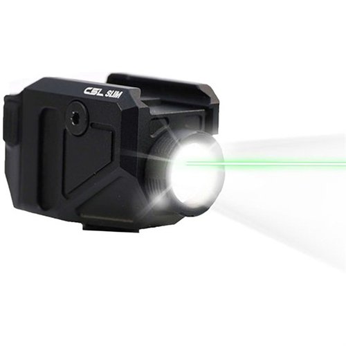 The VIRIDIAN C5L Slim Laser/Light for Glock 43x MOS/48 MOS offers 550 lumens, 25,000 candela intensity, and is waterproof with a rechargeable power source.
