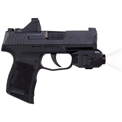 The Viridian CTL 550 Lumen Weapon Light for SIG P365 features a compact design, automatic activation, and rechargeable battery, ensuring optimal performance and tactical advantage.