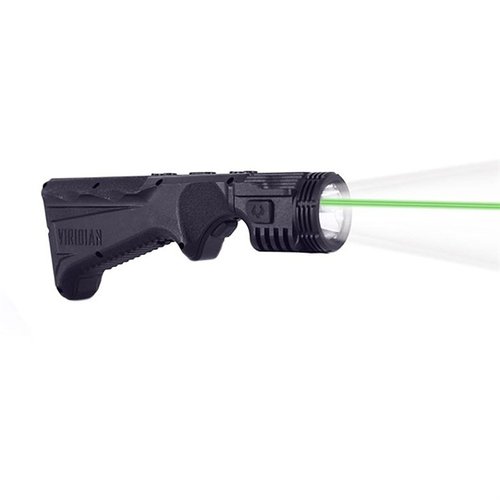 Enhance your shooting with the VIRIDIAN 4LUX 2K DUO: a durable M-LOK foregrip with a powerful 2,060 lumen light and green laser for precision aiming.