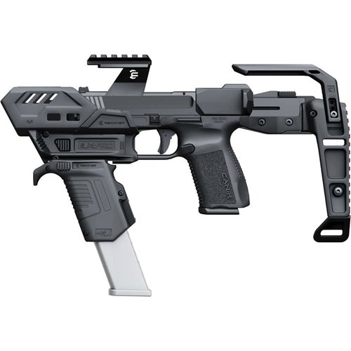 Transform your Canik with the S-PRO Stabilizer Kit featuring a spring-loaded stabilizer, MLOK compatibility, and modular design for easy adaptability.
