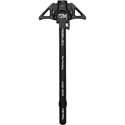 The Sentry Manufacturing Deadlock Charging Handle features a dual locking system, ambidextrous design, and robust construction for reliability and smoother operation.