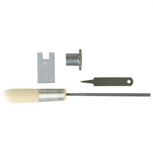 The XACT FIT TOOL KIT includes essential tools like a barrel locating block and Swiss file, ensuring precision fitting for multiple barrels.