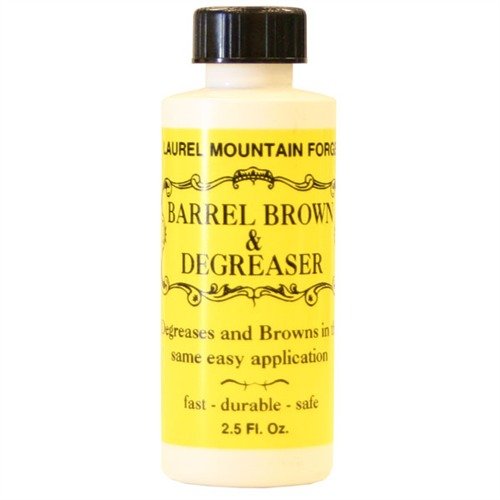 Achieve an excellent fine-grained rust browning finish with Laurel Mountain Forge's non-toxic Barrel Brown & Degreaser, requiring minimal pre-cleaning for quick results.