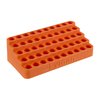 The Lyman Bleacher Loading Blocks hold 50 .308 Win. cases, featuring an incline design for easy retrieval, made from durable polymer for efficient reloading.