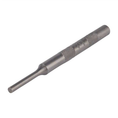 Discover the Mayhew Steel Single Pin Punch, 5/32" (4.0mm) long, crafted from tool steel with a knurled body for excellent grip, ensuring precision and durability.
