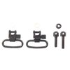 The Uncle Mike's SS BL Loop Swivel Set features a fail-safe design with quick detachment and positive locking, ensuring secure and reliable performance.