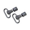The UNCLE MIKE'S Quick Detach 100 Sling Swivel offers secure, quick attachment for nearly all bolt action rifles, with a flush base and no screws needed.