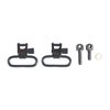 The Uncle Mike's 115 RGS Swivel Set offers durable 1" & 1-1/4" loops with a standard length rear screw, compatible with various rifle models for reliable performance.