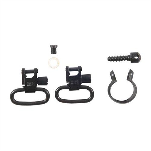 Uncle Mike's Quick Detach Swivels offer a secure, positive locking system for easy attachment and detachment, perfect for Marlin lever actions and various shotguns.
