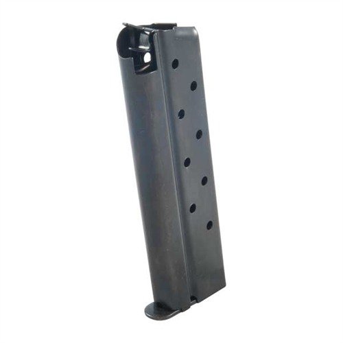 Experience reliable performance with the Metalform 1911 9RD .38 Super Magazine, featuring robust blued carbon steel construction and flat follower for positive feeding.