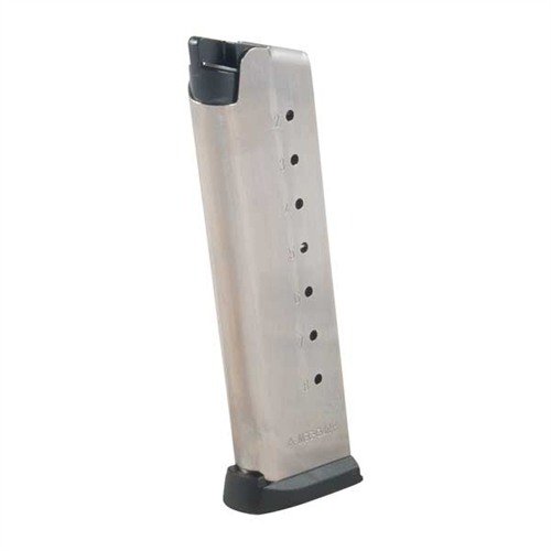 Experience expert craftsmanship with MEC-GAR 1911 .45 ACP magazines, featuring durable carbon steel, seamless TIG welding, and a rustproof nickel finish.