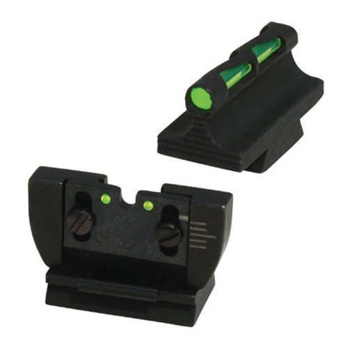 Upgrade your Ruger® 10/22® with the HIVIZ LITEWAVE Sight Set featuring interchangeable color options, a folding rear blade, and durable steel construction.