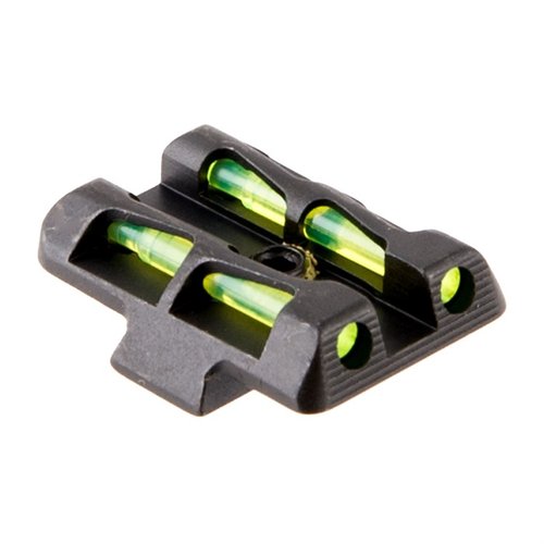 Enhance your shooting accuracy with HIVIZ LITEWAVE Rear Sights, featuring a durable design and LitePipes in red, green, and black for optimal visibility.