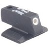 Upgrade your firearm with Novak's semi-auto tritium dovetail front sight featuring a bright tritium dot and target ring for enhanced visibility in low light.