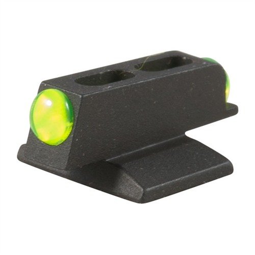 Upgrade your 1911 with the Novak Mega Dot Fiber Optic Front Sight for superior light gathering, snag-free design, and fast daytime visibility in green.