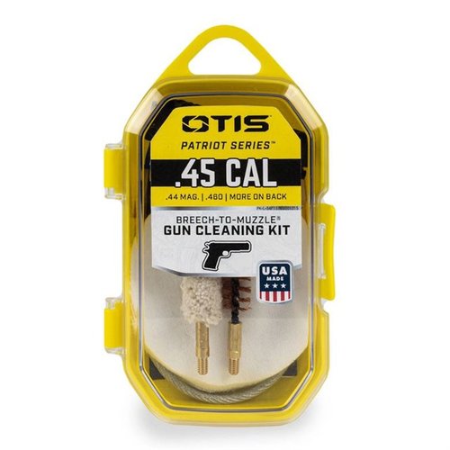 The OTIS Patriot Series Pistol Kit ensures comprehensive Breech-to-Muzzle® cleaning with quality tools, including cotton patches, brushes, and Memory-Flex® cables.