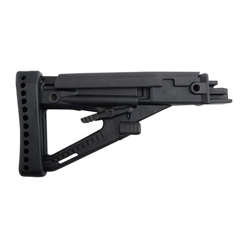The PRO MAG Archangel OPFOR® AK stock features a 4-position adjustable butt-stock, 7-position cheek riser, QD sling swivel inserts, and durable carbon-fiber polymer.
