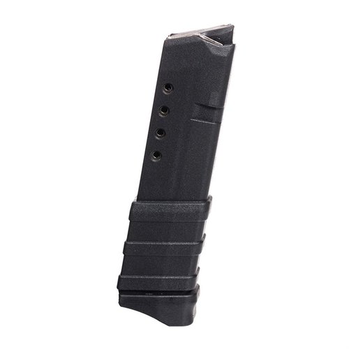 Enhance your Glock G43 with durable 10-round polymer magazines, featuring a steel insert and heat-treated spring for reliable performance and extended shooting time.