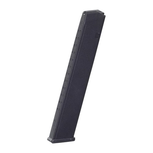 .40 S&W polymer magazines for Glock 22/23/27 offer 27-round capacity, durable Zytel construction, and reliable spring pressure, all made in the USA.