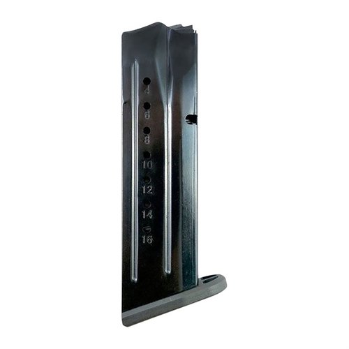 Enhance your Ruger SR9 with these durable, heat-treated steel magazines, featuring 17 or 32-round capacities and corrosion-resistant black-oxide finish.